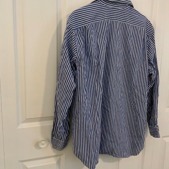 Polo Ralph Lauren Men’s Blue White Stripe Cotton Button Front Shirt 2XB - Picture 8 of 11